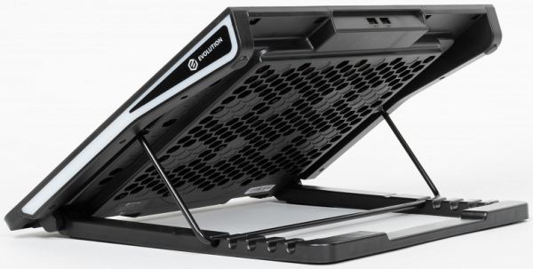Подставка Evolution LCS-09 RGB для ноутбука до 17 дюймов, с активным охлаждением и красочной подсветкой