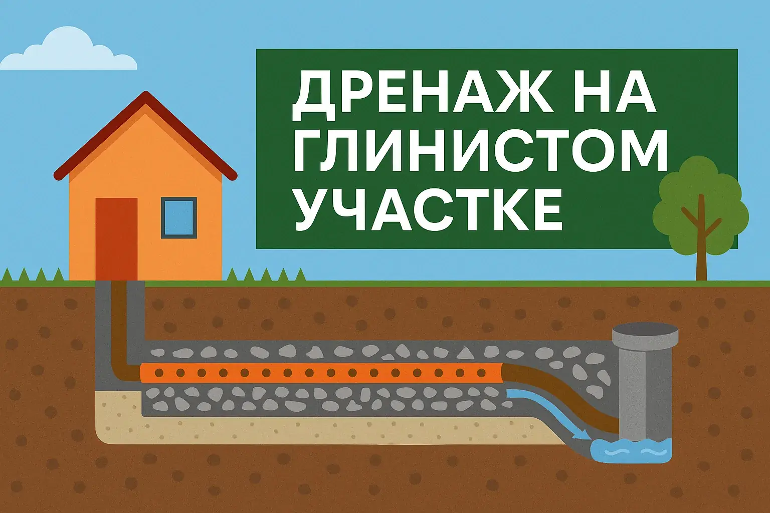 Как сделать дренаж на глинистом участке